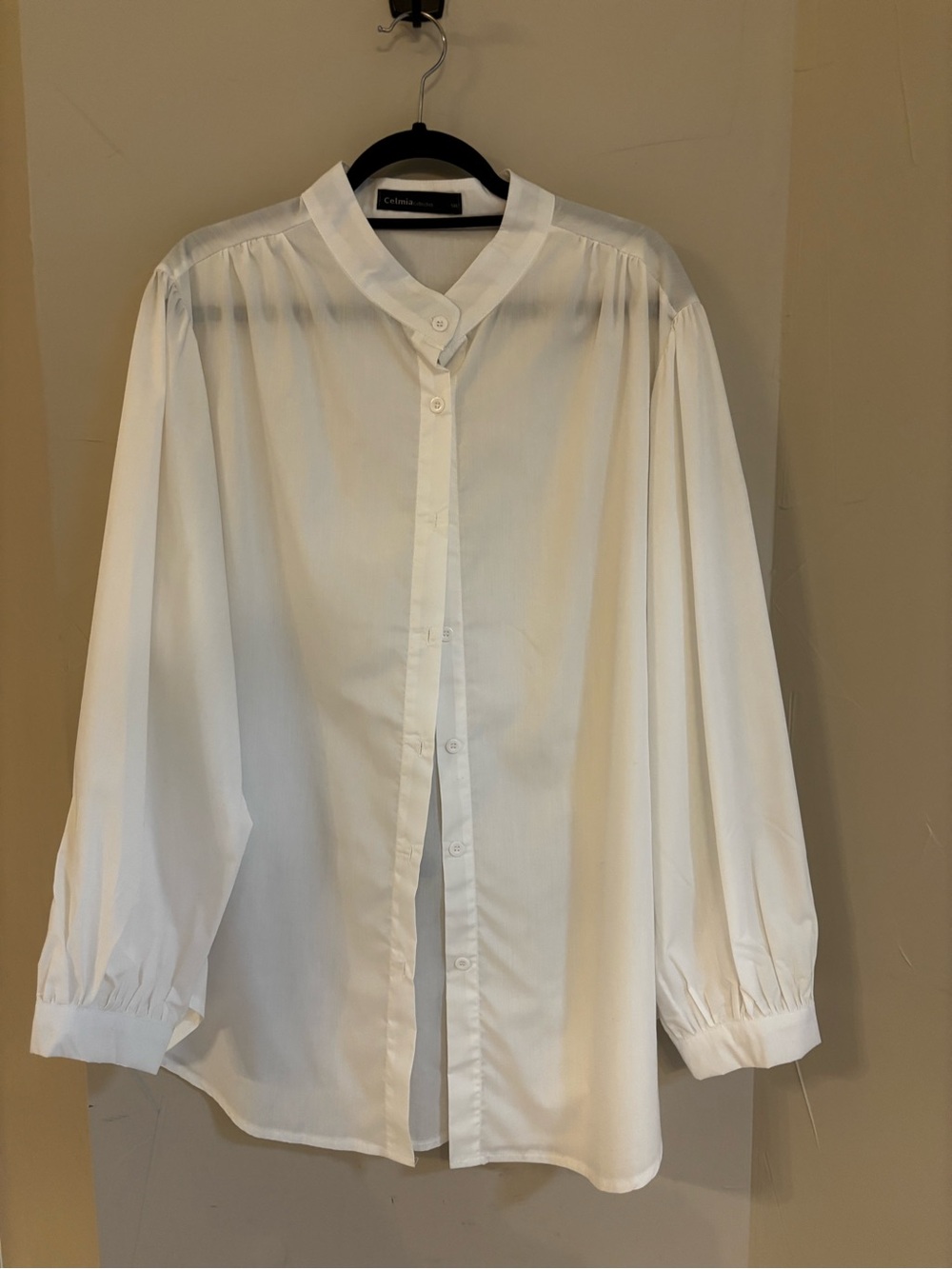 Classic White Men's Mandarin Collar Shirt
